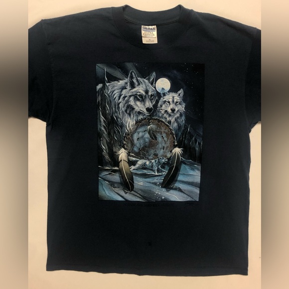 VINTAGE WOLF T SHIRT - Picture 1 of 2